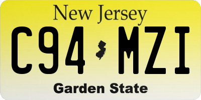 NJ license plate C94MZI