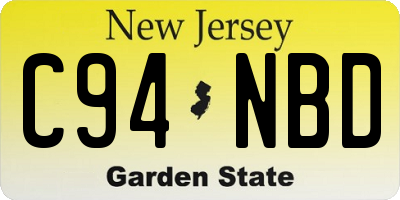 NJ license plate C94NBD
