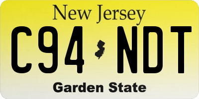 NJ license plate C94NDT