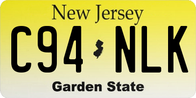 NJ license plate C94NLK