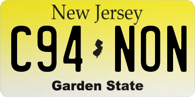 NJ license plate C94NON