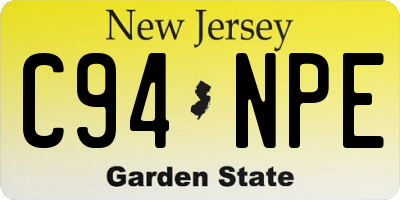 NJ license plate C94NPE