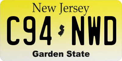 NJ license plate C94NWD