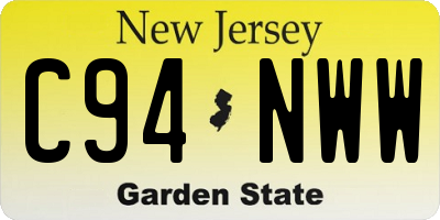 NJ license plate C94NWW