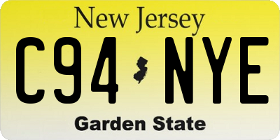 NJ license plate C94NYE
