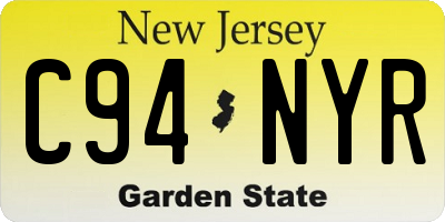 NJ license plate C94NYR