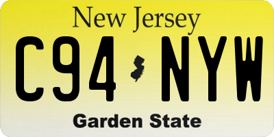 NJ license plate C94NYW