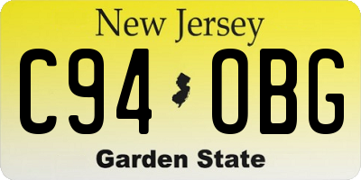 NJ license plate C94OBG