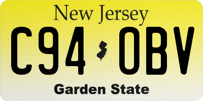 NJ license plate C94OBV