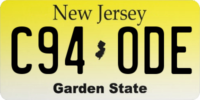 NJ license plate C94ODE