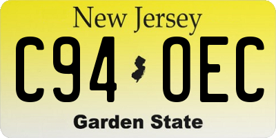 NJ license plate C94OEC
