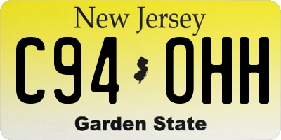 NJ license plate C94OHH