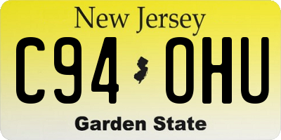 NJ license plate C94OHU