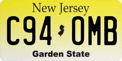 NJ license plate C94OMB