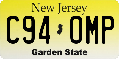 NJ license plate C94OMP
