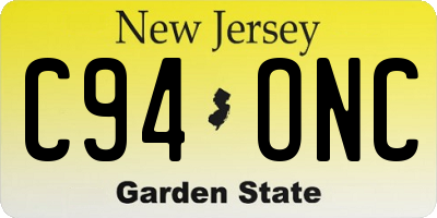 NJ license plate C94ONC