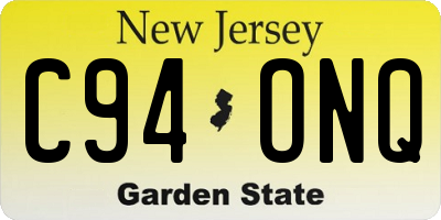 NJ license plate C94ONQ