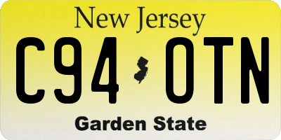 NJ license plate C94OTN