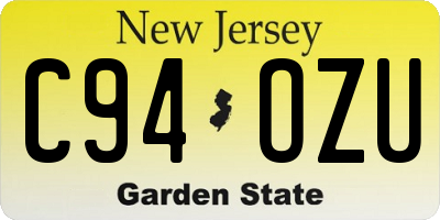 NJ license plate C94OZU