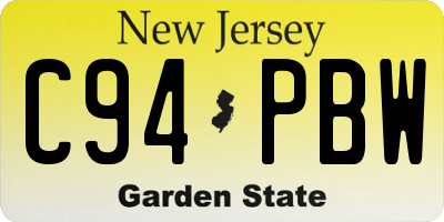 NJ license plate C94PBW