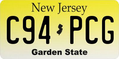 NJ license plate C94PCG