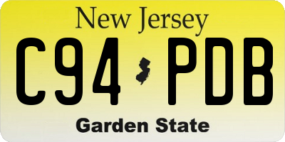 NJ license plate C94PDB