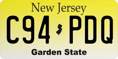 NJ license plate C94PDQ