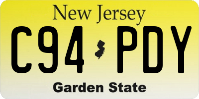 NJ license plate C94PDY