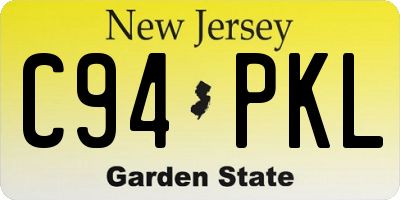 NJ license plate C94PKL