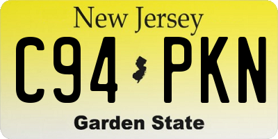 NJ license plate C94PKN