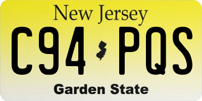 NJ license plate C94PQS