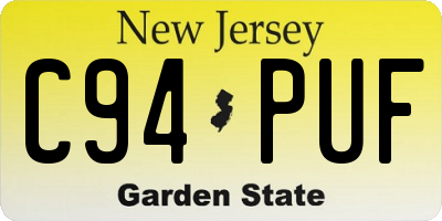 NJ license plate C94PUF