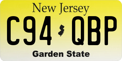 NJ license plate C94QBP