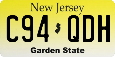 NJ license plate C94QDH