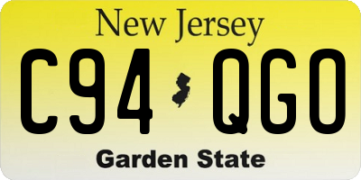 NJ license plate C94QGO