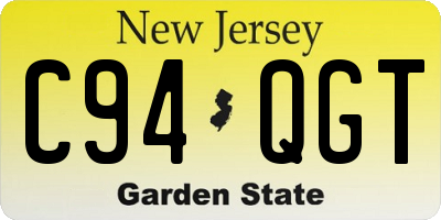 NJ license plate C94QGT
