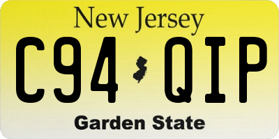NJ license plate C94QIP