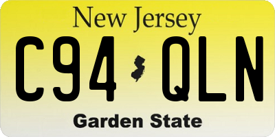 NJ license plate C94QLN