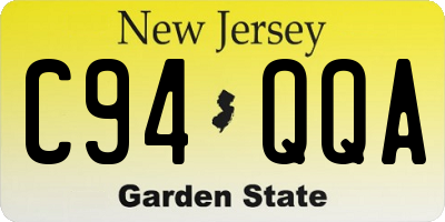 NJ license plate C94QQA