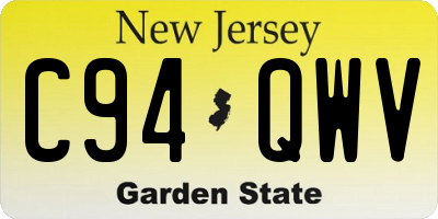 NJ license plate C94QWV