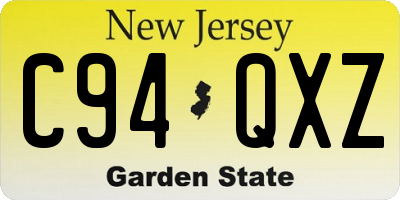 NJ license plate C94QXZ