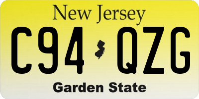 NJ license plate C94QZG