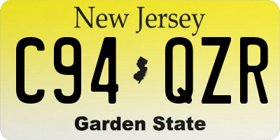 NJ license plate C94QZR