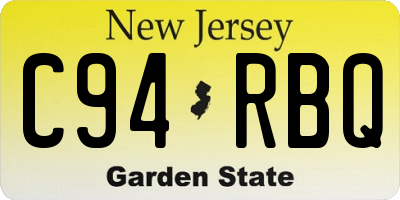 NJ license plate C94RBQ