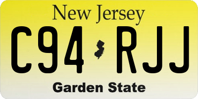NJ license plate C94RJJ