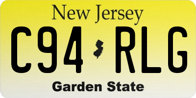 NJ license plate C94RLG