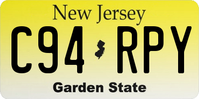 NJ license plate C94RPY