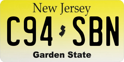 NJ license plate C94SBN