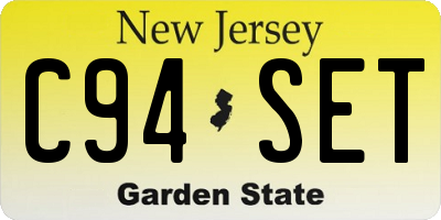 NJ license plate C94SET