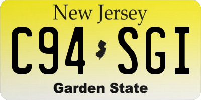 NJ license plate C94SGI